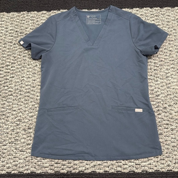 Figs Tops - Figs Casma Scrub Top Women’s Sz Small Blue Medical Workwear Healthcare Hospital
